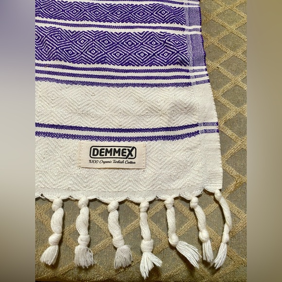 🔥DEMMEX Organic Cotton & Dye Prewashed XL Diamond Weave Turkish Towel🔥 NWOT - Picture 4 of 7